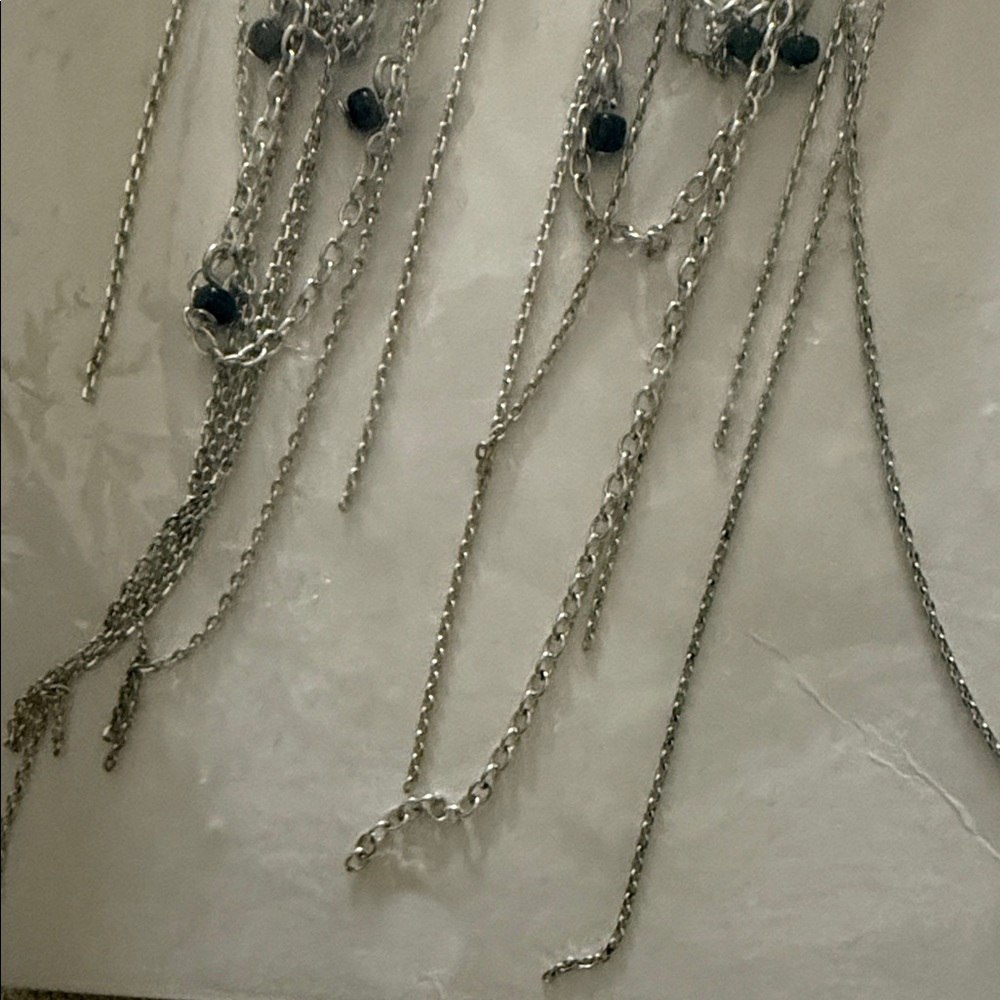 Zara Silver and Red Dangle Earrings - Picture 4 of 4